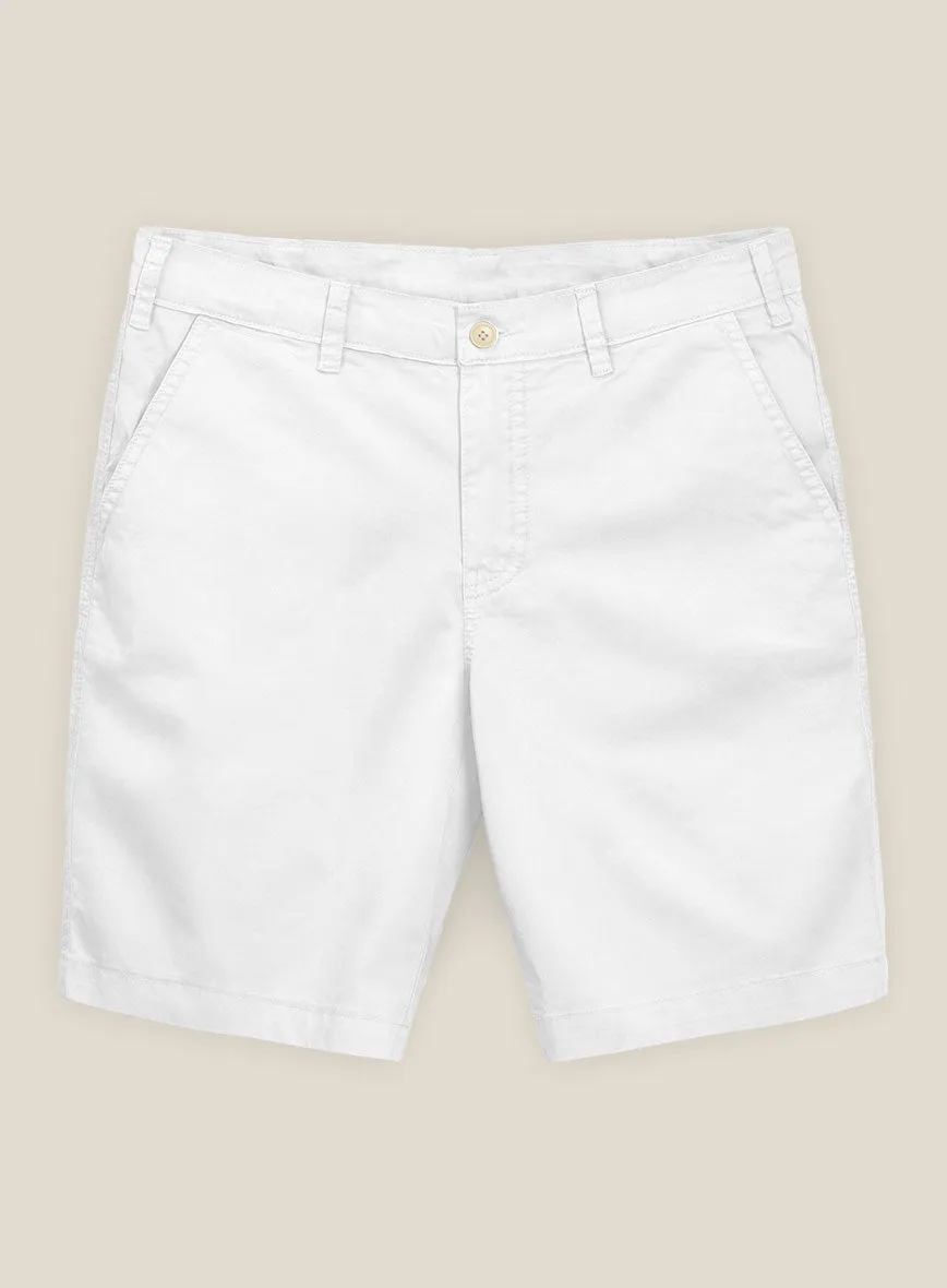 White Stretch Chino Shorts
