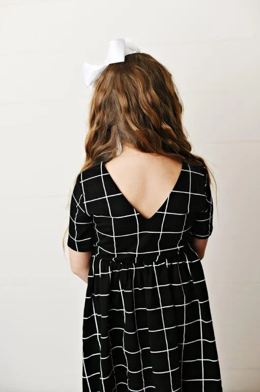 Window Pane Twirl Dress