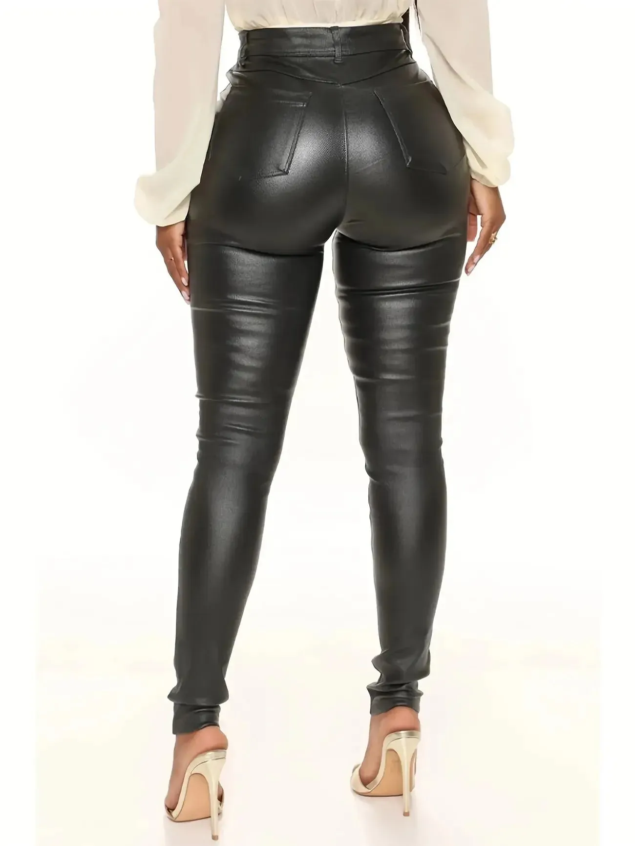 Women's Faux Leather Jean Pants