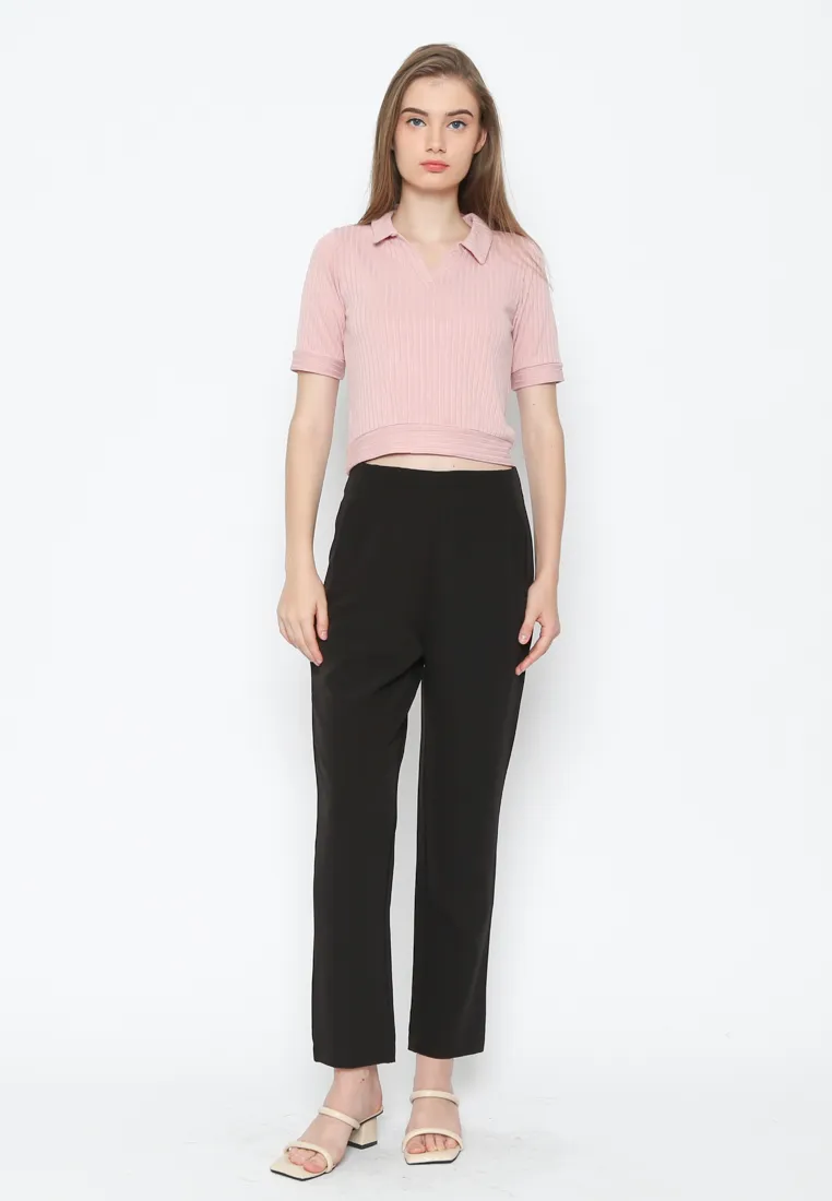 Women'S Soft Pink Short Sleeve Knit Polo