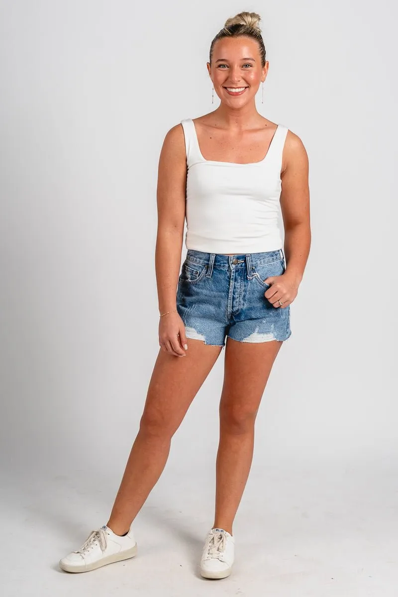 Z Supply classic high rise shorts vintage indigo