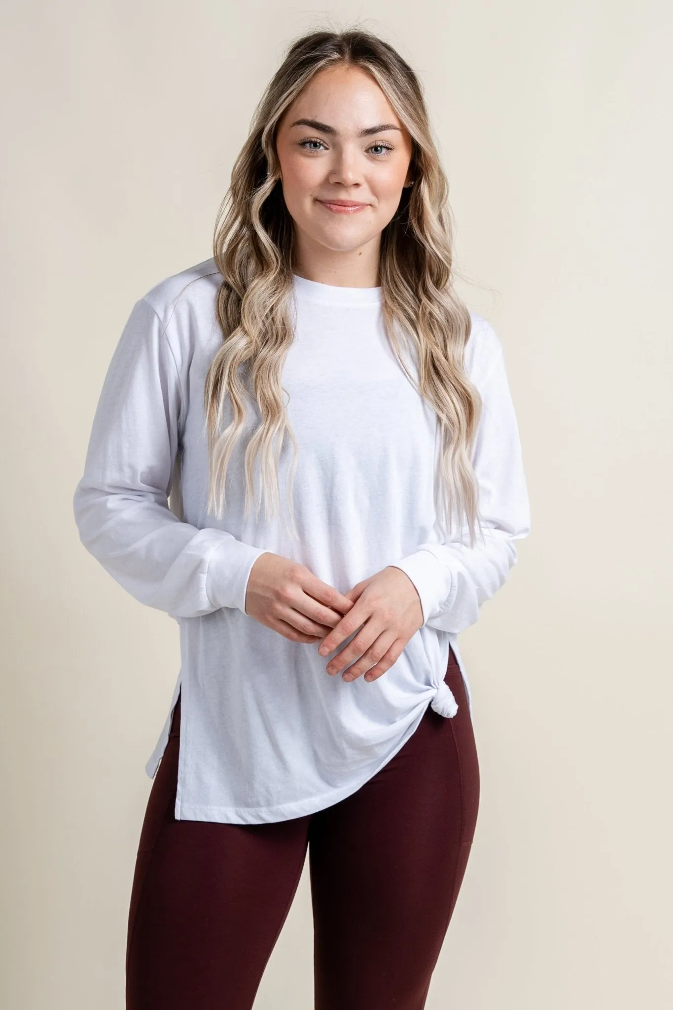 Z Supply cool down long sleeve top white
