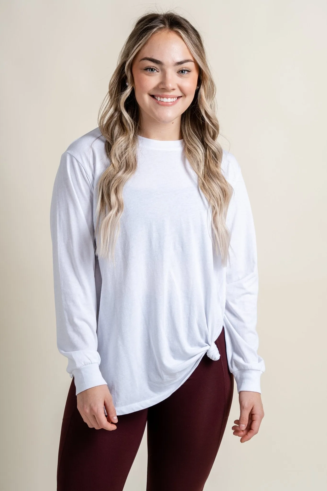Z Supply cool down long sleeve top white