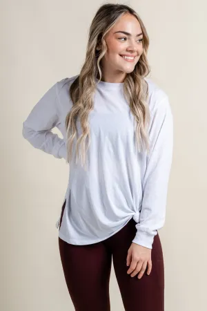 Z Supply cool down long sleeve top white