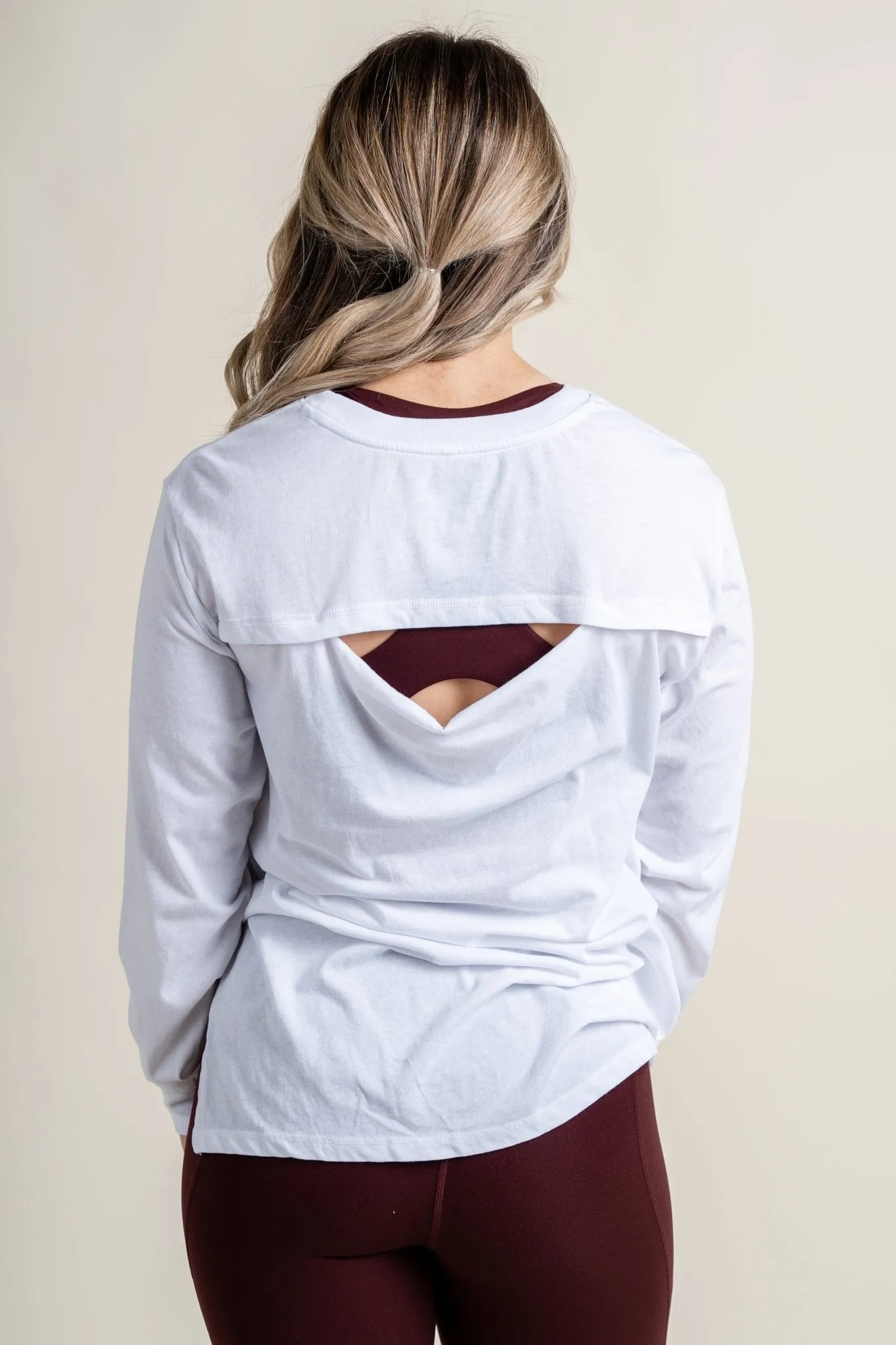 Z Supply cool down long sleeve top white